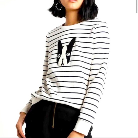 Banana Republic Sweaters - Banana Republic Sweater Dog Crewneck Striped EUC